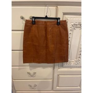 NWT Loveriche Faux Leather Mini-skirt :Camel  Color Sz M